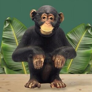 Whimsical Black and Brown Monkey Figurine